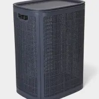 Плетёная корзина для белья с крышкой &laquo;Лён&raquo;, 75 л, 43&times;32&times;60 см, графит