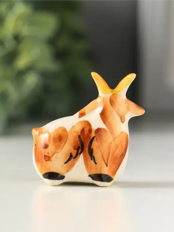 Фигурка фарфор &laquo;Коза малая&raquo;, 4.5 см, гжель, цветная, МИКС