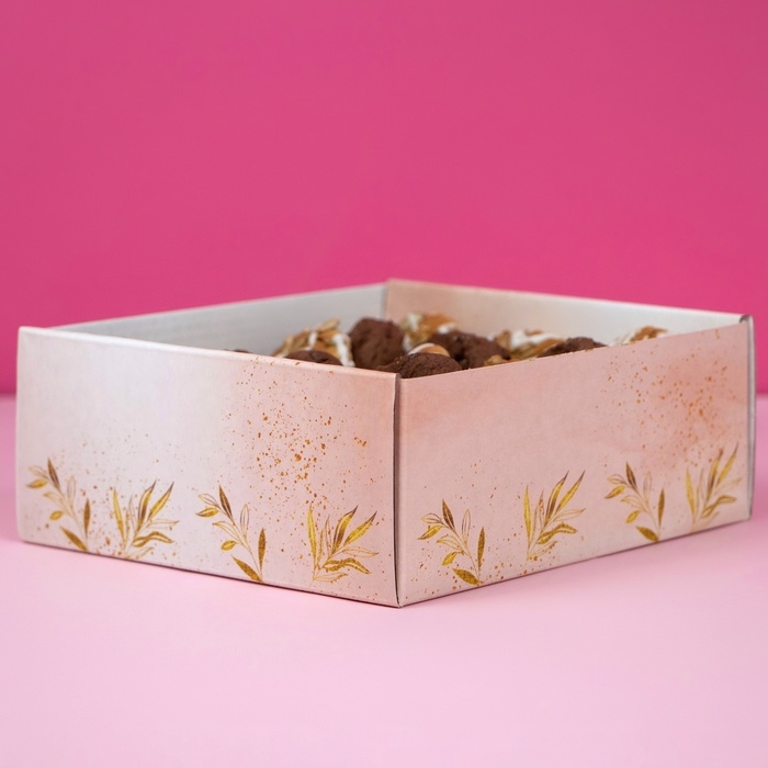 Коробка самосборная, крышка-дно, с окном, Коробка самосборная, крышка-дно, с окном,"Безмятежность" 14,5 х 14,5 х 6 см