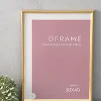Фоторамка для фото 30х40 см "Oframe", пластик, золотой, (пластиковый экран)