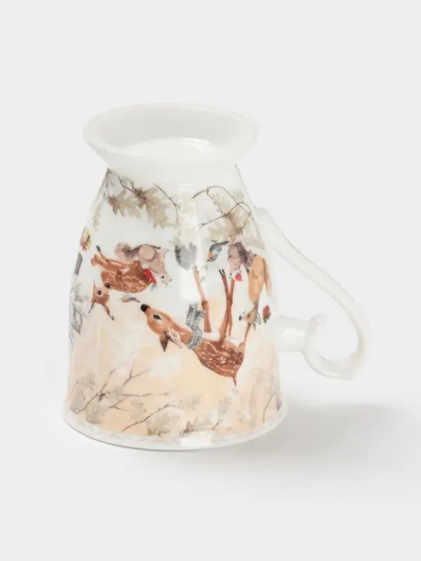Кружка новогодняя «Лесное чудо», 300 мл, керамика, подарочная упаковка, бежевая