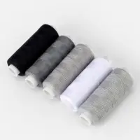 Нитки, 40/2, 183 м, набор 5 шт., чёрные, серые