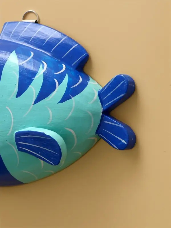 Панно  Панно "Рыба-клоун" дерево 20х16х4 см, цв. сине-бирюзовый