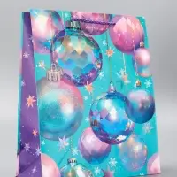 Пакет подарочный новогодний ламинированный, «Игрушки» , 26×12×32 см Пакет подарочный новогодний ламинированный, «Игрушки» , 26×12×32 см