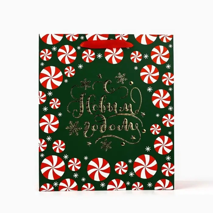 Пакет подарочный новогодний ламинированный &laquo;Новогодние чудеса&raquo;, тиснение, M 30&times;26&times;9 см