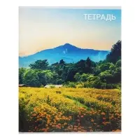 Тетрадь 96 листов, в клетку, Calligrata &laquo;Природа&raquo;, серые листы, МИКС