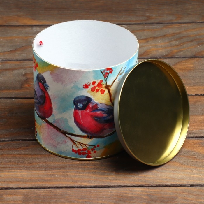 Новый год. Подарочная коробка, тубус «Снегири с рябиной» 120 х 120 мм (100 мм внутр. высота). Новый год. Подарочная коробка, тубус «Снегири с рябиной» 120 х 120 мм (100 мм внутр. высота).