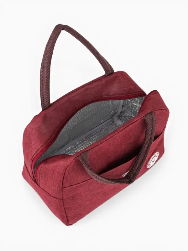 Термосумка на молнии, объём 6 л, цвет бордовый