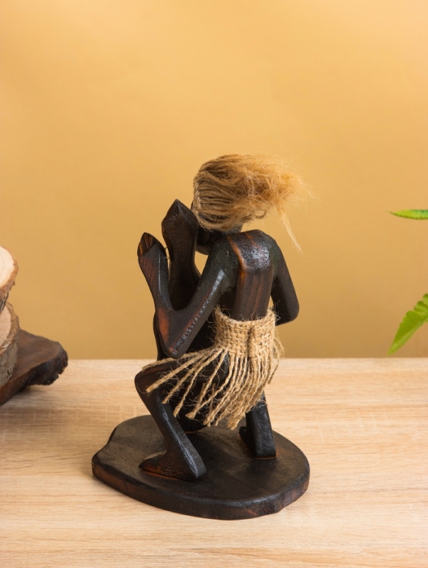 Сувенир Сувенир "Абориген с контрабасом" дерево, 12х11х18 см
