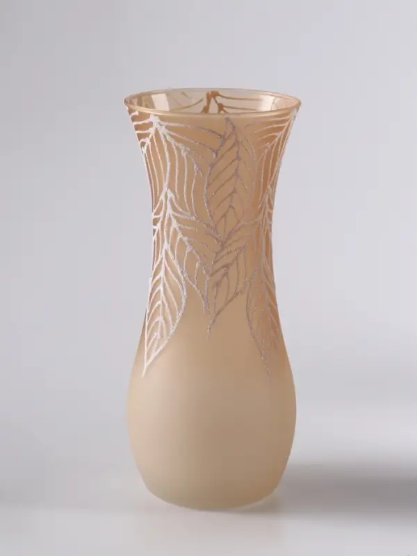 Ваза «Кармен» листья, волна, h=26 см, стекло, пудра Ваза «Кармен» листья, волна, h=26 см, стекло, пудра