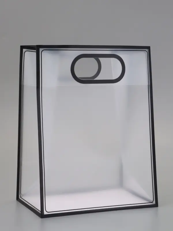 Пакет ПП с вырубной ручкой, прозрачный, 30&times;23&times;15 см, чёрный