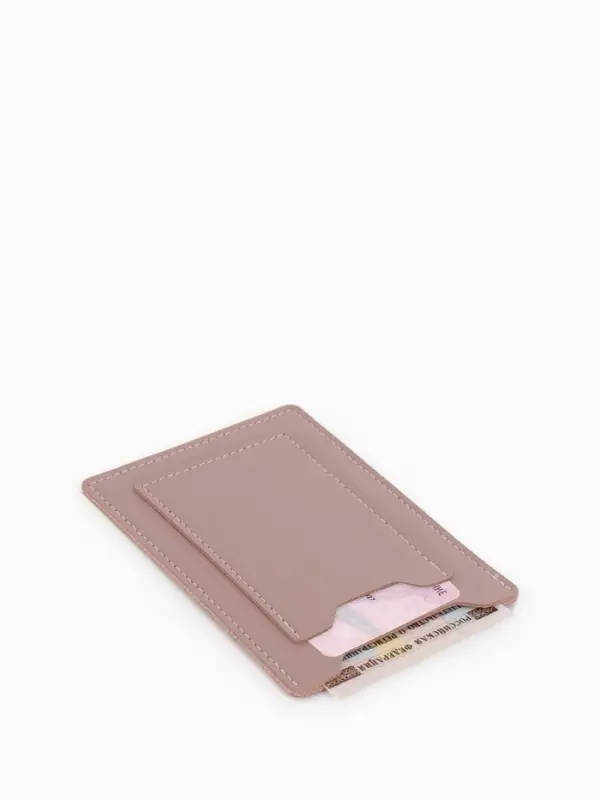 Обложка для автодокументов, СТС и права, 9&times;0.3&times;12.5 см, розовая