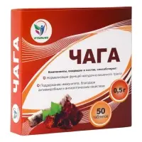 Таблетки Чага Vitamuno, при язвенной болезни и гастрите, 50 таблеток по 500 мг
