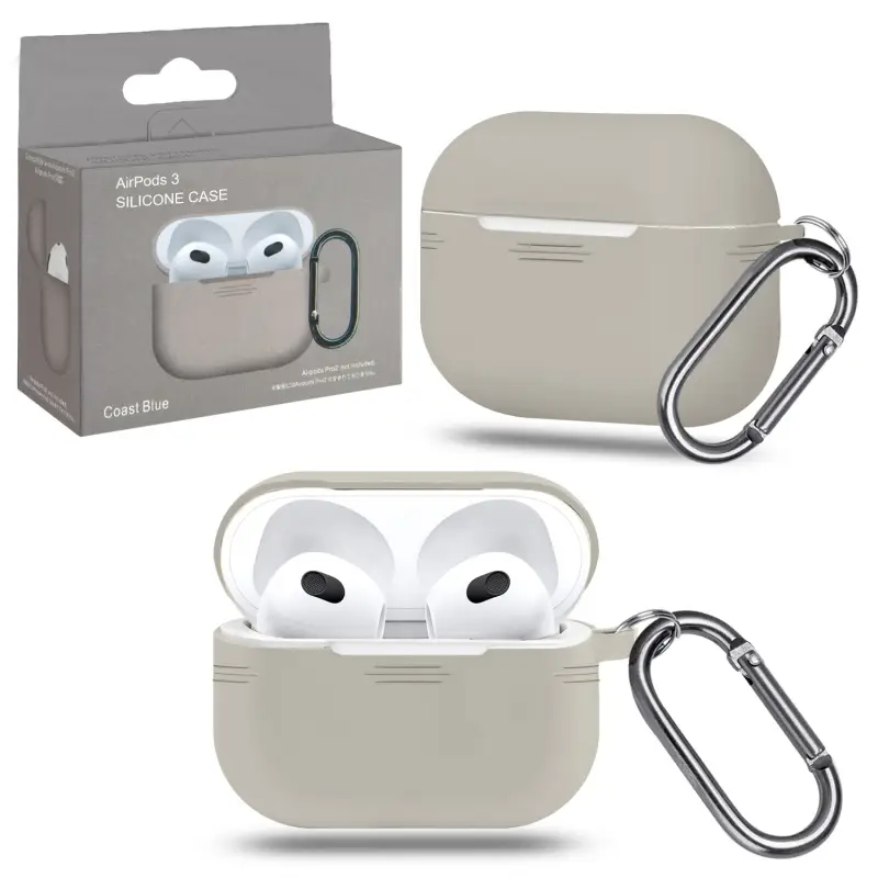 Чехол для AirPods 3 с карабином №1 Stone