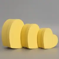 Набор подарочных коробок 3 в 1 сердца, жёлтый, 22&times;20&times;9; 18.5&times;17&times;7.5; 16&times;14&times;6 см