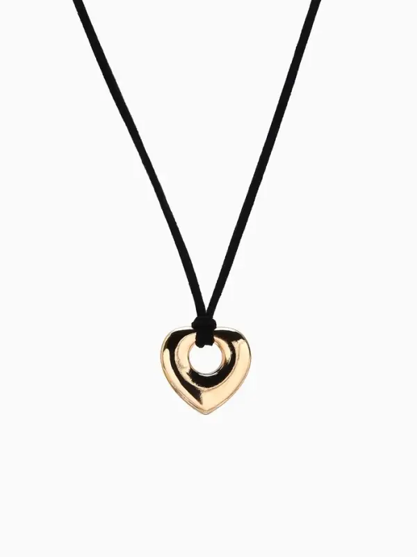 Кулон на шнурке &laquo;Сердечко&raquo;, тренд, цвет золото, 120 см