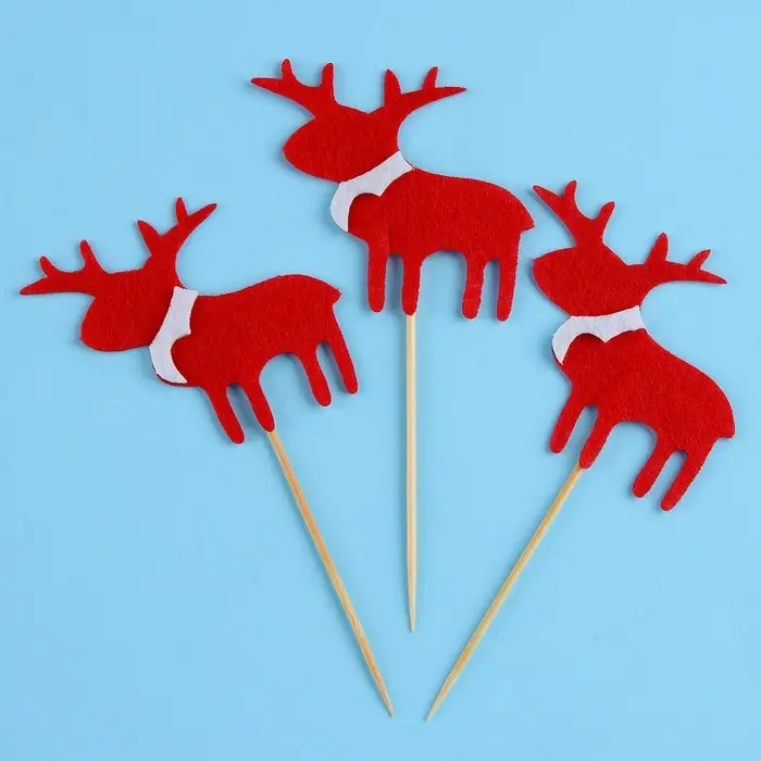Шпажки для канапе новогодние «Олень», набор 3 шт. Шпажки для канапе новогодние «Олень», набор 3 шт.
