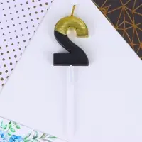 Свеча-цифра для торта «2», 12 х 3,5 см.