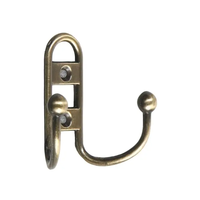 Крючок мебельный ТУНДРА TKd=017, двухрожковый, бронза