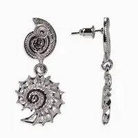 Серьги металл "Ракушки", цвет серебро