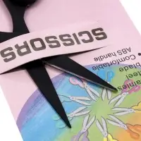 Ножницы канцелярские 12см, черные, длина лезвия 6,5см