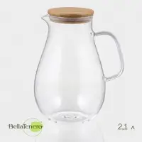 Кувшин для воды BellaTenero &laquo;Эко&raquo;, 2.1 л, 19&times;14&times;20 см, с бамбуковой крышкой, стекло, прозрачный