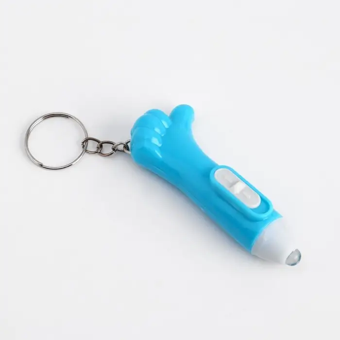 Фонарик брелок для ключей на кольце «Лайк», 3×AG3, МИКС