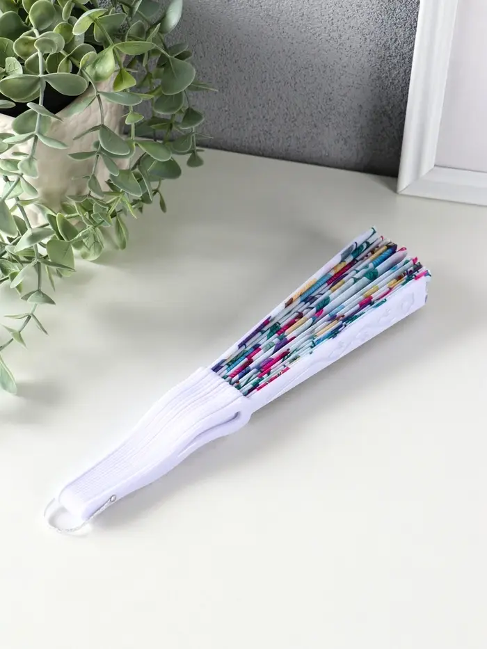 Веер пластик, текстиль "Ситец цветочный" МИКС 23 см Веер пластик, текстиль "Ситец цветочный" МИКС 23 см