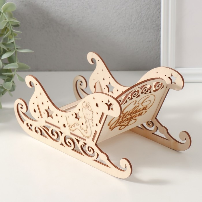 Шкатулка-сани  Шкатулка-сани "Змея. Звёздочка 21х10х10,5 см (набор 5 деталей)