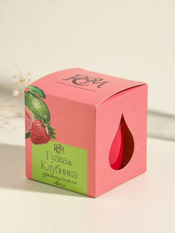 Ароматическая свеча в стакане &laquo;Гуава и клубника&raquo;, 8&times;8.5 см, 30 ч