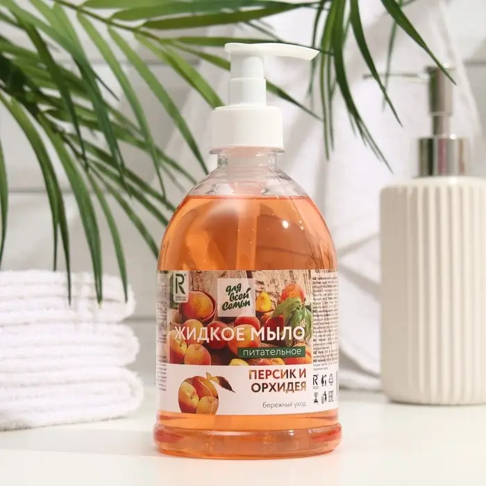 Жидкое мыло  Жидкое мыло "Орхидея и Персик", питательное, 500 мл