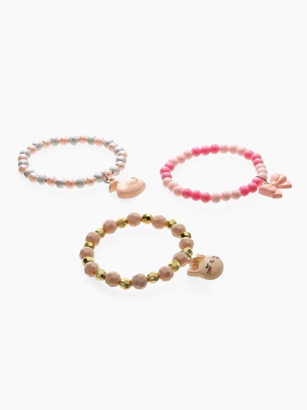 Браслет детский  Браслет детский "Выбражулька" 3шт, сияние, кот, лебедь, бант, цветной