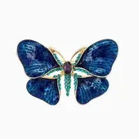 Брошь "Бабочка", глянцевая, цвет синий в золоте