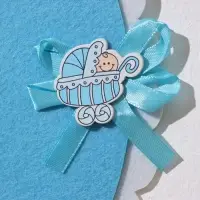 Украшение на гендер пати &laquo;Подвеска Аист с мальчиком&raquo;, 27&times;27&times;46 см, голубое