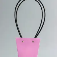 Сумка для цветов розовая влагостойкая, 12&times;12 - 8&times;8 - 12.5 см