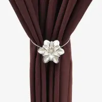 Подхват для штор &laquo;Георгин&raquo;, d=6 см, цвет серебряный, белый