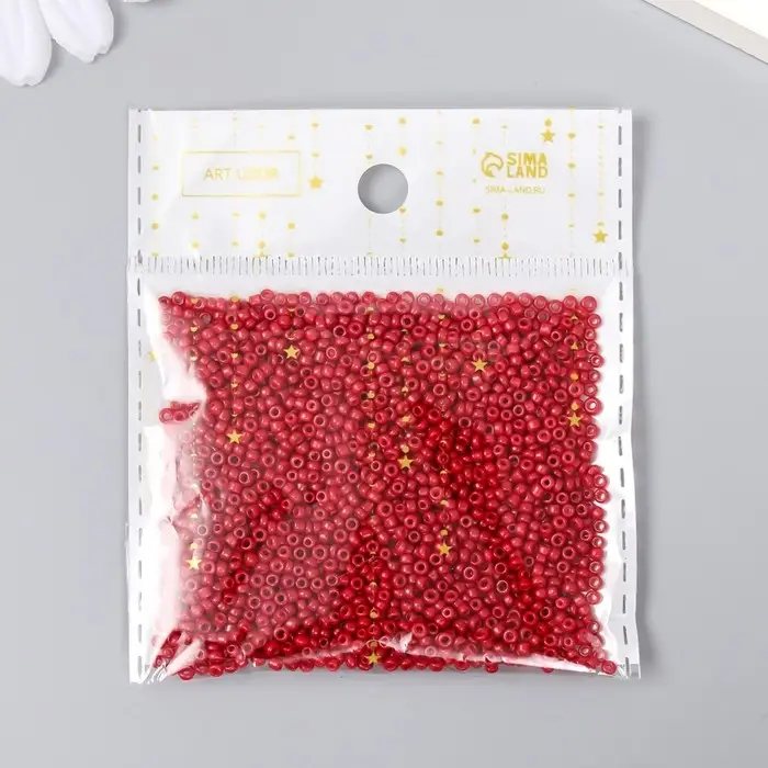 Бисер круглый размер 12/0  Бисер круглый размер 12/0 "Брусника" 20 гр