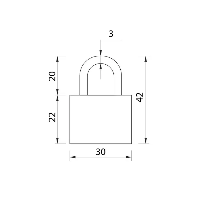 Замок навесной для чемодана, средний, 30&times;42 мм, красный