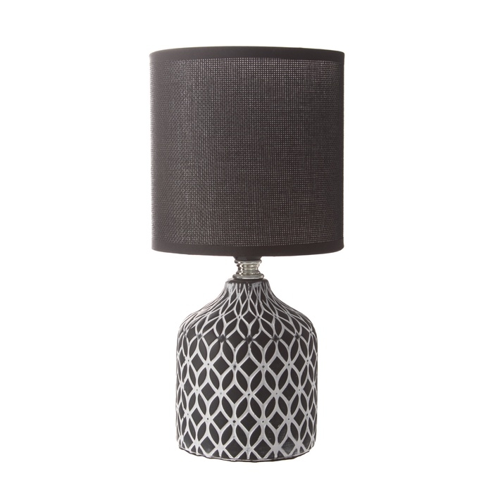 Настольная лампа с абажуром RISALUX «Тирсо», Е14, 40 Вт, бело-чёрный, 13×13×27 см Настольная лампа с абажуром RISALUX «Тирсо», Е14, 40 Вт, бело-чёрный, 13×13×27 см