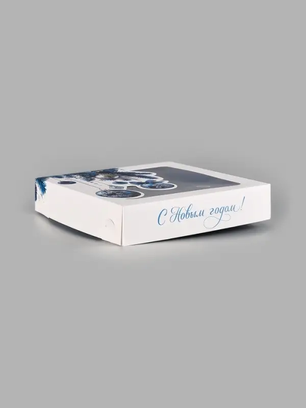 Коробка для 16 конфет &laquo;Синие шары&raquo;, 18,9 х 18,9 х 3,8 см