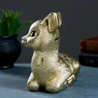 Копилка для денег &laquo;Олененок&raquo;, гипс, под золото, 17&times;10&times;18 см