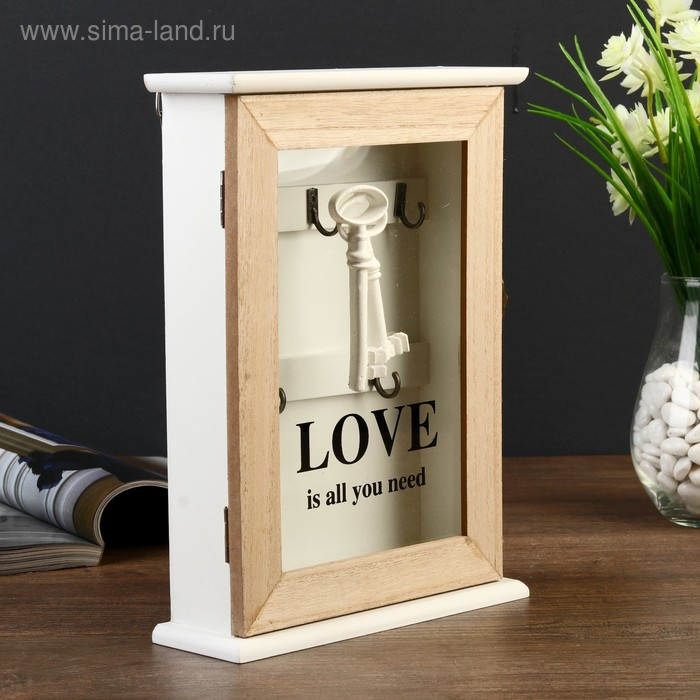Ключница дерево 5 крючков Ключница дерево 5 крючков "Ключи. Любовь" 26х19х6 см