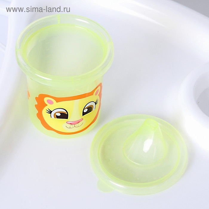 Поильник детский «Львенок Лео», с твёрдым носиком, 200 мл, цвет желтый