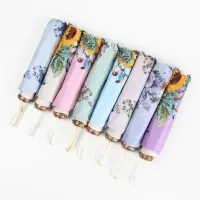 Зонт механический &laquo;Нежность&raquo;, эпонж, 4 сложения, 8 спиц, R=48/55 см, D=96 см, МИКС