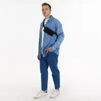 Сумка мужская через плечо TEXTURA, портмоне - клатч, на молнии, чёрная