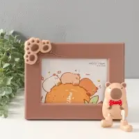 Фоторамка пластик 13х18 см "Капибара" шоколад, горизонталь 3,2х24,5х19,5 см