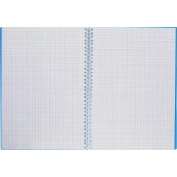 Бизнес-тетрадь А4,120л,гребень,обл.пластик,клетка, Attache Plastic, синий