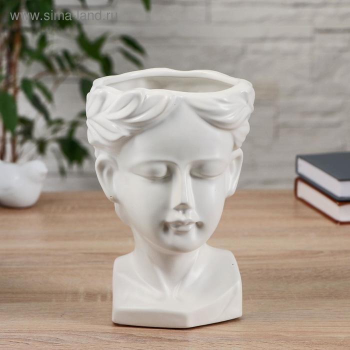 Ваза керамика Ваза керамика "Цветущие мысли" 13,5х20 см, белый