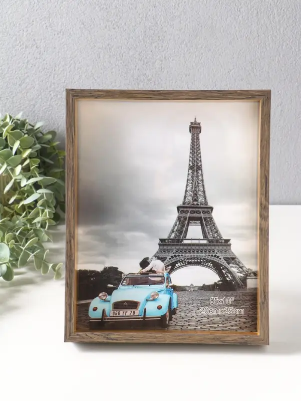 Фоторамка пластик 20х25 см "Ламберто" бежево-чёрный с золотом 26х21х3,5 см