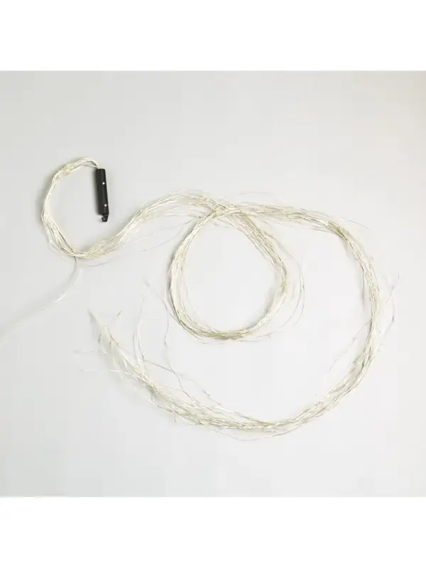 Гирлянда &laquo;Конский хвост&raquo; 20 нитей по 2 м, IP20, серебристая нить, 400 LED, свечение тёплое белое, 12 В